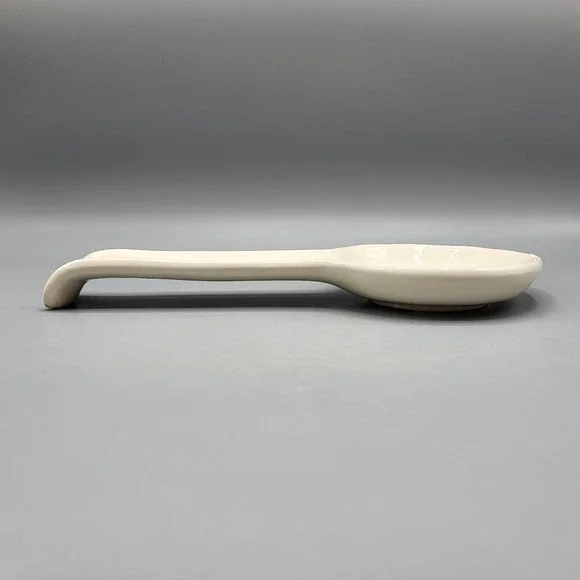 Rae Dunn Spoon Rest Artisan Collection Magenta Ceramic Ivory Kitchen Decor 10" - Picture 9 of 11